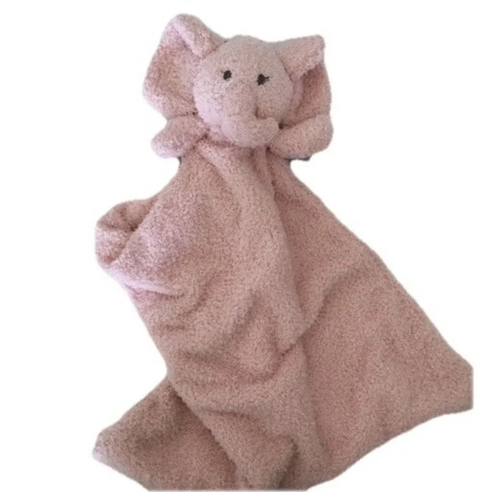 Modern Baby Girl Pink Elephant Lovey Plush Snuggle Blankie Cuddle Toy 15.5